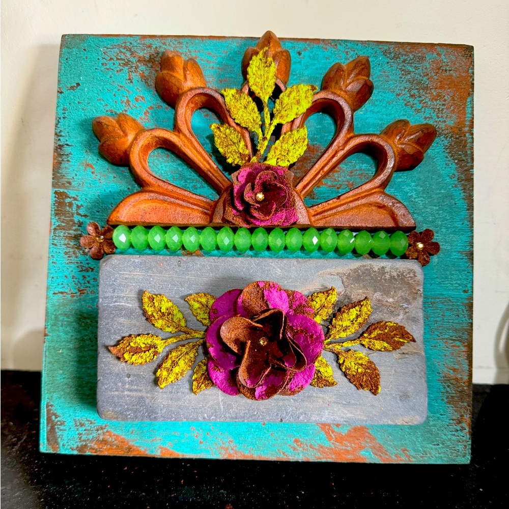 Mixed Media Wood Art Plaque